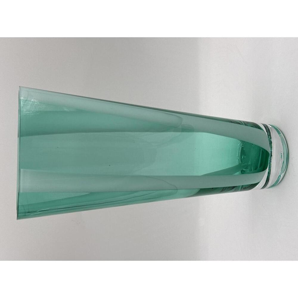 Exquisite Mikasa Teal White Sporlight 11” Flower Floral Vase